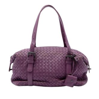 Bottega Veneta Pre-owned Woven Shoulder Bag - Dames - Pre-owned - Paars - Maat: ONE Size Leer