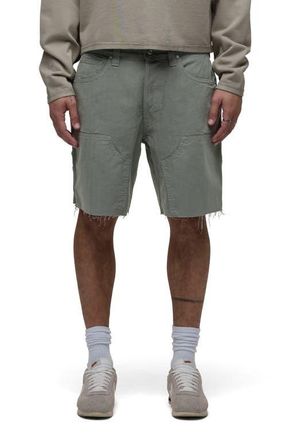 Hudson Cutoff Cotton Herringbone Carpenter Shorts in Sage at Nordstrom, Size 32