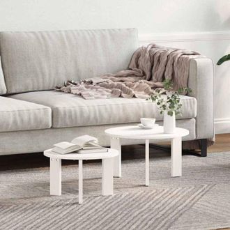 vidaXL Tavolino da salotto 2 pcs Bianco 47.5 x 47.5 x 27 cm - Vidaxl