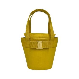 Ferragamo Pre-owned Bucket Bags, female, Yellow, Size: ONE SIZE Pre-owned Vara ribbon Handbag