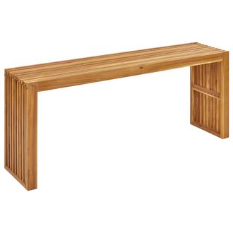 Beliani Mesa De Jard&iacute;n R&uacute;stica Moderna Interior Exterior 150 X 35 Cm Madera De Acacia Clara Bellano