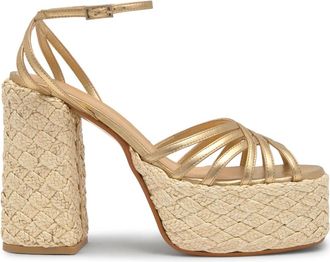 Castaner Farah Sandaal - Dames - Sandalen met hakken - Geel - 41 EU - Leer - Schoenen