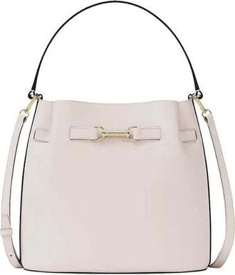 Michael Kors Tassen, Dames, Beige, ONE Size, Leer, Carson Medium Pebbled Leather Convertible Bucket Crossbody Bag