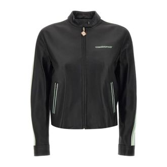 Casablanca Leren Racer Jack - Dames - Leren en Su&egrave;de Jassen - Zwart - XS - Leer - Jassen