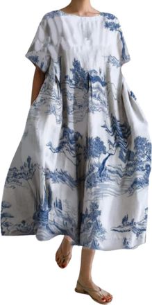 Generic Evening Dresses for Women UK Womens Plus Size Oversized Baggy Boho Floral Cotton Maxi Dresses Flowy Summer Casual Loose Long Dress 2024 Bodycon Dress 