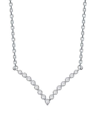 Genevive Silver Chevron Necklace