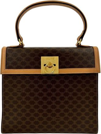 Celine Brown Leather Pvc Handbag Tote Bag (Pre-Owned)