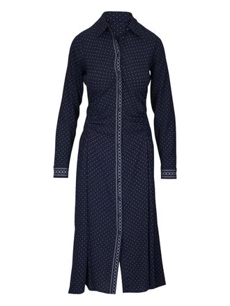 Veronica Beard Lex polka-dot midi shirt dress - women - Silk/Elastane - 12 - Blue