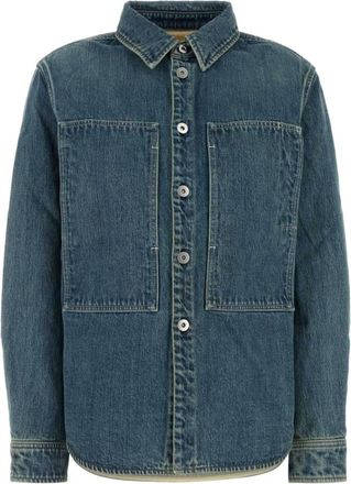 Jil Sander Overhemden, Dames, Blauw, S, Denim, Denim Oversized Shirt met Blazers en Vesten