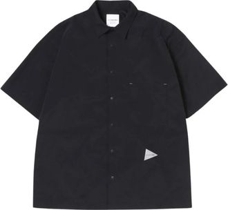 And Wander UV Cut Stretch Kortarmhirt - Heren - Korte mouwen Overhemden - Zwart - L - Polyester - Overhemden