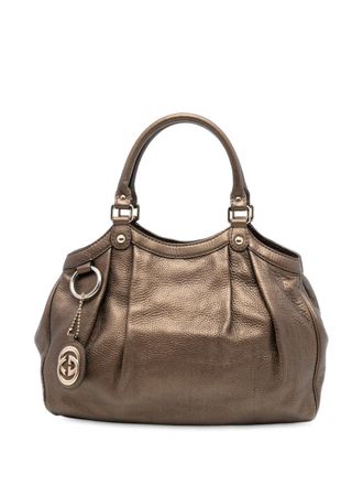 Gucci 2016-2025 Medium Metallic Calfskin Sukey tote bag - Brown