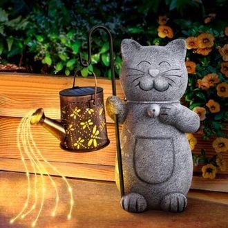 OEM Estatua Decorativa De Gato Para El Jard&iacute;n, Con Farol Solar, Regalo De Cumplea&ntilde;os, D&iacute;a De La Madre O D&iacute;a De San Valent&iacute;n Para Una Madre O Esposa