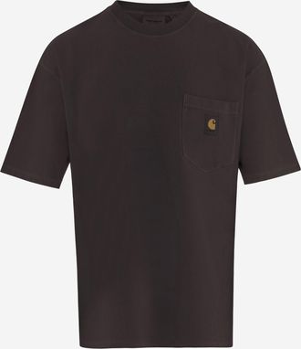 Carhartt Work in Progress Mens T-Shirt Cotton Dark Brown T-Shirts And Polos