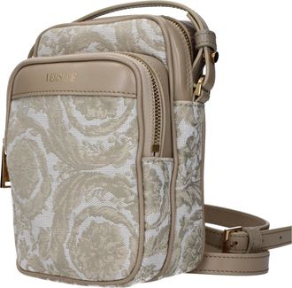 Versace Fabric Crossbody Bag - Beige