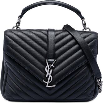 Saint Laurent Pre-owned Saint Laurent Medium Chevron Sheepskin Monogram College Satchel Ladies DW9OJINVWMSOJGEW