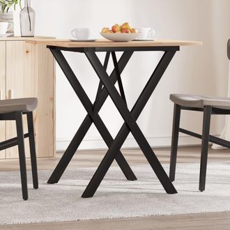vidaXL Vidaxl - Mesa De Comedor Marco X Madera Maciza Pino Y Acero 70x70x75 Cm