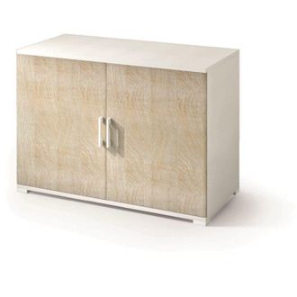 Terraneo Terraneo - Mueble Con Doble Puerta Y Estante Blanco Con Puertas De Roble