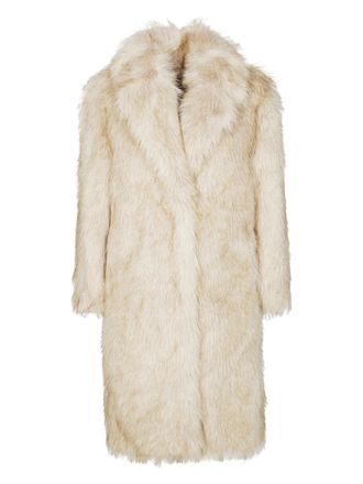 Liu Jo Long Faux Fur Coat with Classic Collar