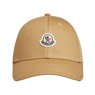 Moncler Hats & Caps, female, Brown, ONE SIZE, Classic Beige Baseball Cap