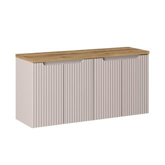 Petits Meubles Mueble bajo lavabo 4 puertas encimera estratificado 120cm
