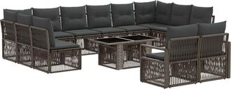 vidaXL Conjunto De Sof&aacute;s De Jard&iacute;n 13 Uds. Gris Y Gris Oscuro Vidaxl