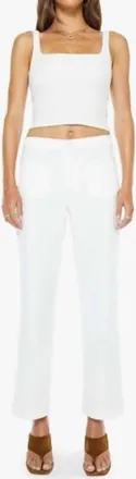 Mother Patch Pocket Mid Rise Maven Ankle Jeans In Totally Innocent