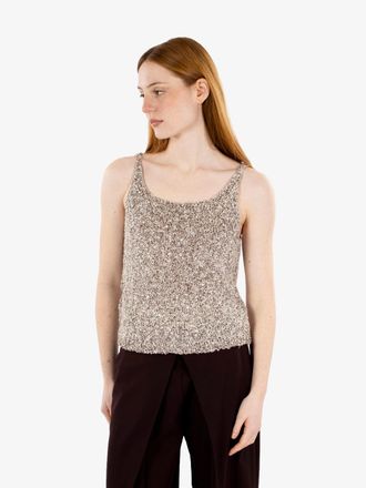 Alysi Top in maglia con paillettes mosto