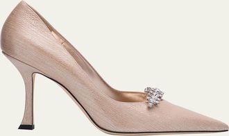 Jimmy Choo London Belinda 90 Embellished Metallic Leather Pumps