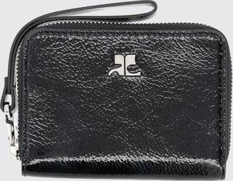 Courr&egrave;ges Portafoglio in pelle bovina con logo