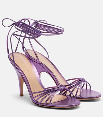 Gianvito Rossi Mal&eacute; metallic leather sandals
