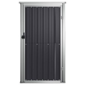 Berkfield Home Garden Tool Shed Anthracite 88x89x161 cm Galvanised Steel in Charcoal | Size: 88 x 89 x 161 cm