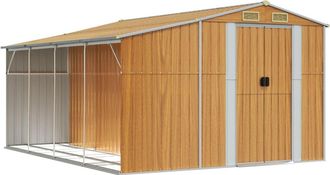 vidaXL Cobertizo Jard&iacute;n Acero Galvanizado Marr&oacute;n Claro 277x365,5x179cm Vidaxl