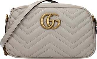 Gucci Marmont Umh&auml;ngetaschen f&uuml;r Damen Grau/Hellgraues Leder