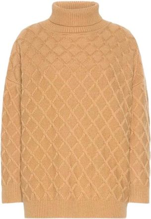 Max Mara Mxmbambola Trui - Dames - Coltruien - Beige - S - Wol - Truien & Vesten