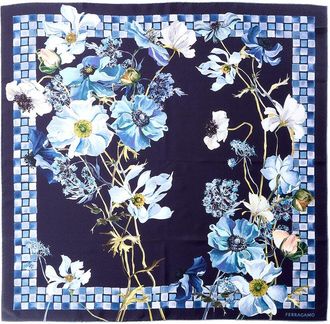 Ferragamo Ferragamo Fiori Print Silk Scarf