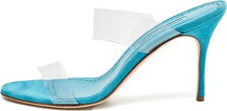Manolo Blahnik Sandali in pelle scamosciata - Blu