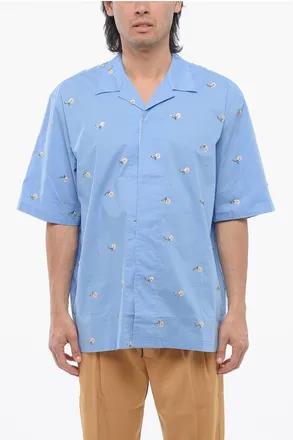 Viktor & Rolf Cotton Blend Bowling Shirt with Sequined Embroideries size M