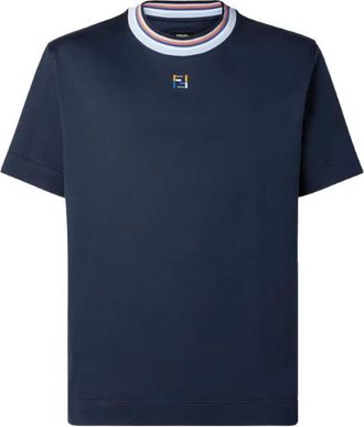 Fendi Hombre, Camisetas, Azul, Talla: XL
