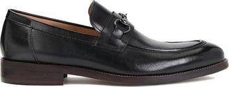 Kazar Heren elegante zwarte loafers met metalen decoratie - Heren - Loafers - Zwart - 40 EU - Leer - Schoenen