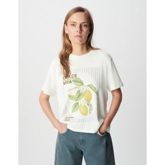 Ikks T-shirt met korte mouwen en ronde hals, bedrukt