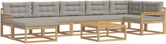 vidaXL Conjunto De Sof&aacute;s De Exterior 8 Uds. Blanco Y Gris Claro Vidaxl