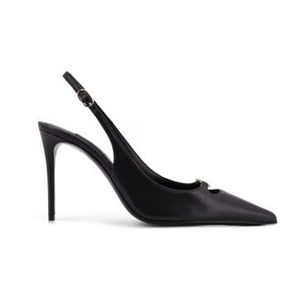 Dolce & Gabbana Pumps, female, Black, Size: 8 1/2 US Leather Pump with Metal DG Logo