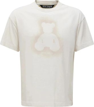 Palm Angels T-shirt - Heren - T-shirts - Wit - 2XL - Katoen - Tops