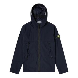 Stone Island Nylon Garment Dyed Hooded Jacket Navy 741540131-V0020