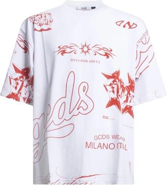 GCDS T-shirt met korte mouwen - Heren - T-shirts - Wit - M - Tops