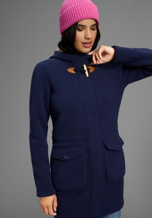 Polarino Fleecejacke POLARINO, Damen, Gr. 34, blau (marine), Fleece, Obermaterial: 100% Polyester, kontrastfarbene Details, unifarben mit Farbeinsatz, bequem h