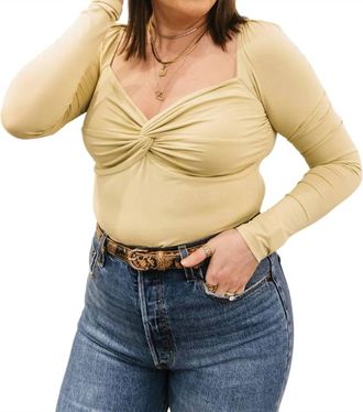 Sophie Rue Twist Front Top In Celery