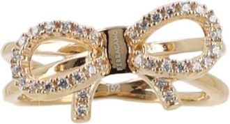 Ferragamo Bow-Inspired Glass Brass Ring