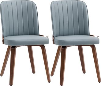 HOMCOM Homcom - Pack De 2 Sillas De Comedor Modernas Sillas De Cocina Con Tapizados En Pu Y Patas De Madera Para Sal&oacute;n Dormitorio Carga 120 Kg 47,5x57x85 Cm 