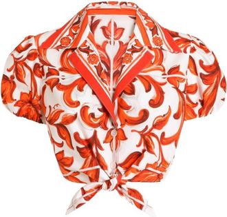 Dolce & Gabbana Orange Regular Printed Shirt